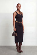 Annika Belted Scoop Neck Tank Dress