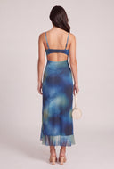 Patterned Bustier Maxi Dress