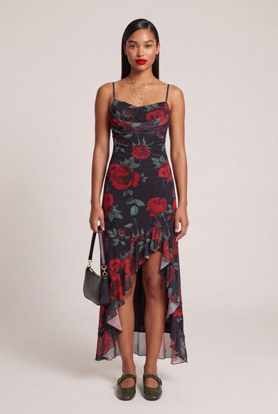 Patterned Bustier Maxi Dress