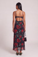 Patterned Bustier Maxi Dress