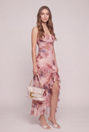 Patterned Bustier Maxi Dress