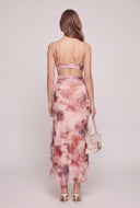 Patterned Bustier Maxi Dress