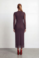 Floral Mesh Long Sleeve Maxi Dress
