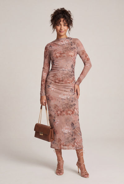 Floral Mesh Maxi Dress