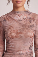 Floral Mesh Maxi Dress