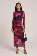 Floral Mesh Maxi Dress