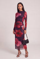 Floral Mesh Maxi Dress