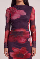 Floral Mesh Maxi Dress