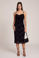 Floral Cowl Neck Midi Dress