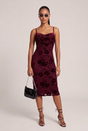 Floral Cowl Neck Midi Dress