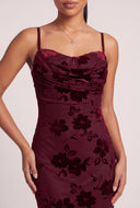 Floral Cowl Neck Midi Dress