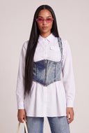 Denim Corset and Shirt Set