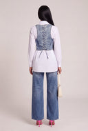Denim Corset and Shirt Set
