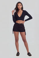 Faux Suede Cargo Shorts