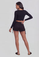 Faux Suede Cargo Shorts