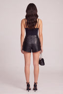 Vegan Leather High Waist Shorts