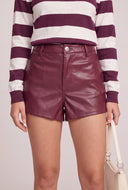 Vegan Leather High Waist Shorts