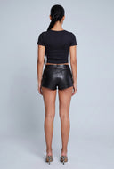 Vegan Leather Hot Pants