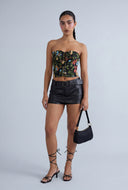 Vegan Leather Belted Skort
