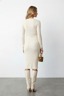 Leia Contrast Trim Rib Knit Sweater Dress