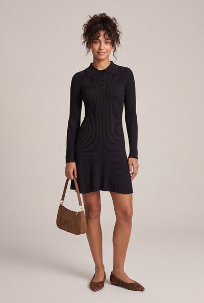 Rib Knit Polo Dress