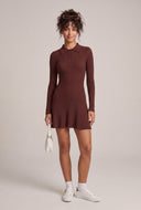 Rib Knit Polo Dress