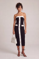 Contrast Strapless Midi Dress