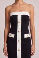 Contrast Strapless Midi Dress