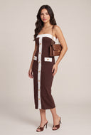 Contrast Strapless Midi Dress