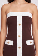 Contrast Strapless Midi Dress