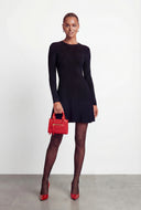 Rib Knit Long Sleeve Sweater Dress