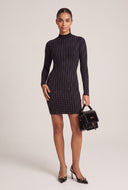 Glam Mock Neck Mini Dress