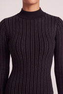 Glam Mock Neck Mini Dress