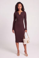 Faux Fur Trim Sweater Dress