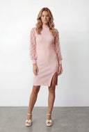 Sylvie Bow Sleeve Rib Knit Sweater Dress