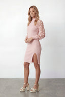 Sylvie Bow Sleeve Rib Knit Sweater Dress