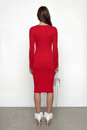 Jessica Rhinestone Bow Keyhole Midi Dress