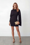 Mini Sweater Dress with Removable Scarf