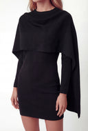 Mini Sweater Dress with Removable Scarf