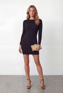 Mini Sweater Dress with Removable Scarf
