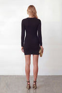 Mini Sweater Dress with Removable Scarf