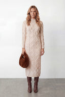 Anaya Cable Knit Mock Neck Sweater Dress
