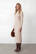 Anaya Cable Knit Mock Neck Sweater Dress
