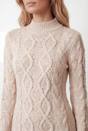 Anaya Cable Knit Mock Neck Sweater Dress