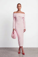 Ribbed Off The Shoulder Maxi Sweater Dress