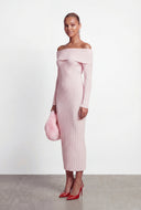 Ribbed Off The Shoulder Maxi Sweater Dress