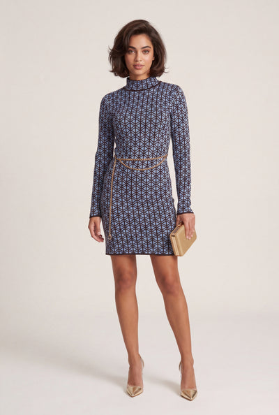 Geometric Mini Sweater Dress
