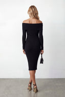 Adalynn Zip Front Fold Over Midi Dress