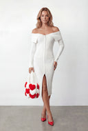 Adalynn Zip Front Fold Over Midi Dress