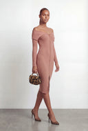 Adalynn Zip Front Fold Over Midi Dress